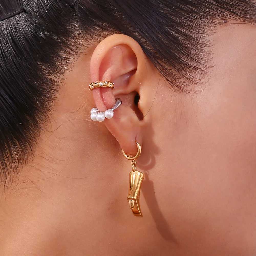 Minimalist Shiny Zircon Mini C Shape Ear Cuff Waterproof Trendy Womens Earrings 2024 Luxury Quality Stainless Steel JewelryW251029