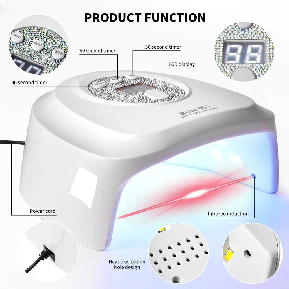 Nail UVLED Dryer Lamp with 24 LEDS Quick Drying Nails Light Have 3 Timer Modes LCD Display for Manicure Salon Acrylic Gel Tools J251115