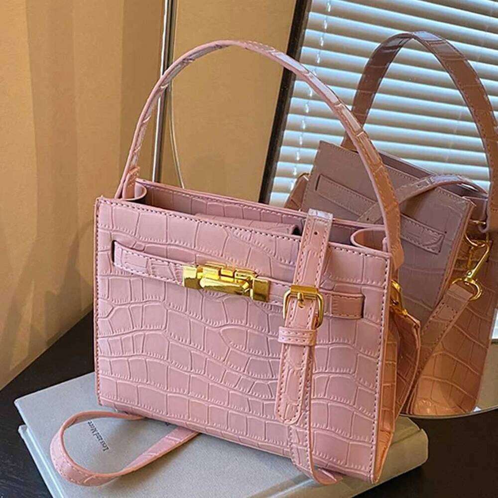 Advanced Stone Pattern Handbag for Women Designer Commuting Crossbody Bag Lady Small Square Single Shoulder Bags New