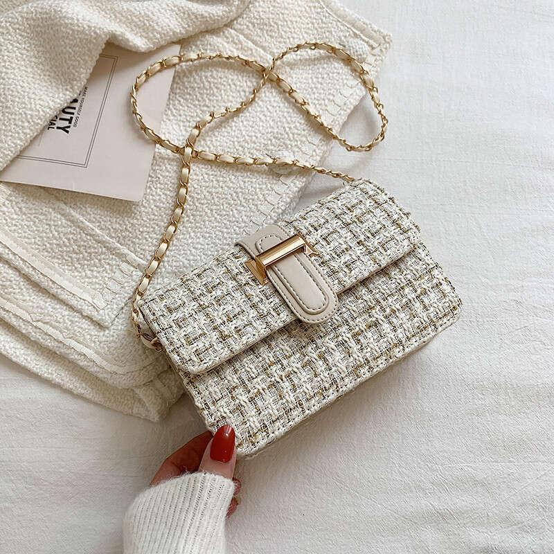 Summer Textured for Women Trendy New Fashion Simple Shoulder Casual Crossbody Woolen Small Square Bag