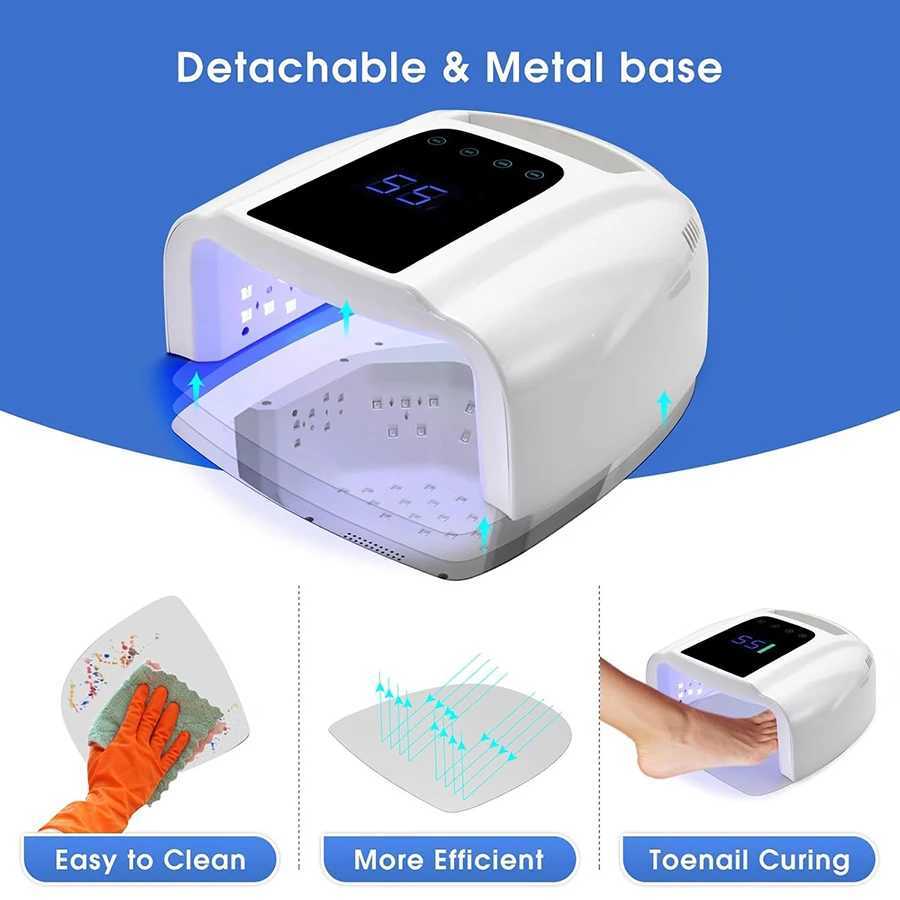 Not Rechargeable Nail Lamp with Handle Professional Gel Polish Dryer Pedicure Machine White Light Source Nail UV LED Lamp J251115