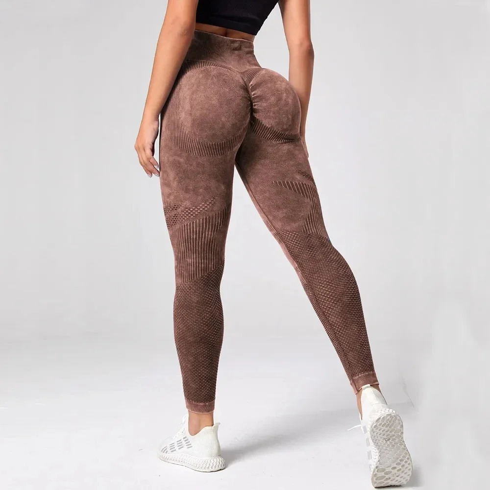 Women Leggings Washing Yoga pants Bubble Butt Push Up Fitness Legging High Waist Scrunch Tight Mujer Gym Seamless Legging 251029