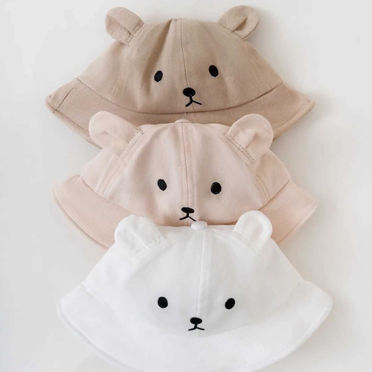 Newborn Baby Hat Infant Muslin Bucket Hat Kids Bear Ears Summer Beach Sun Caps Boys Girls Easter Hats For Toddlers 324 Months251028