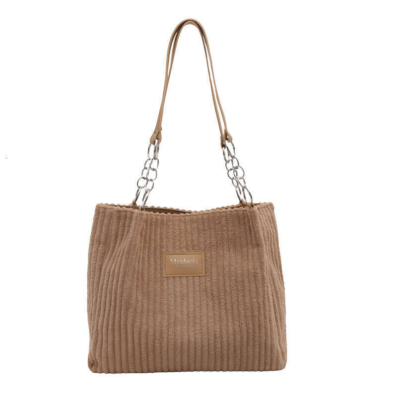 Designer bag Large Capacity Corduroy Chain Underarm Tote Women's 2024 Autumn Trendy Shoulder Commuter Bag