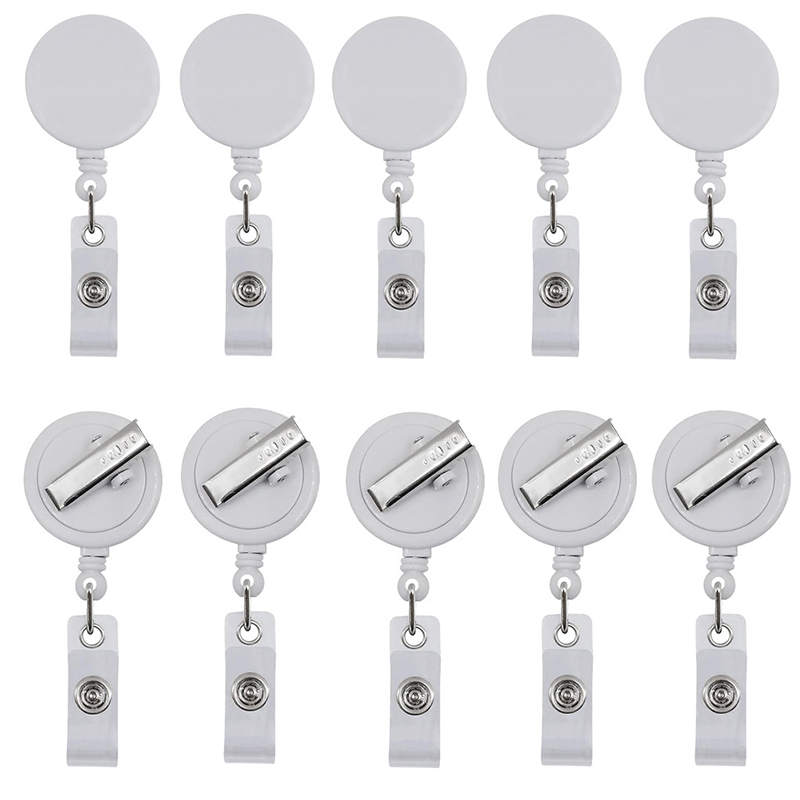 Blank Badge Keychain Retractable Pull Creativity ID Badges Holder With Clip Office Supplies Customized LOGO