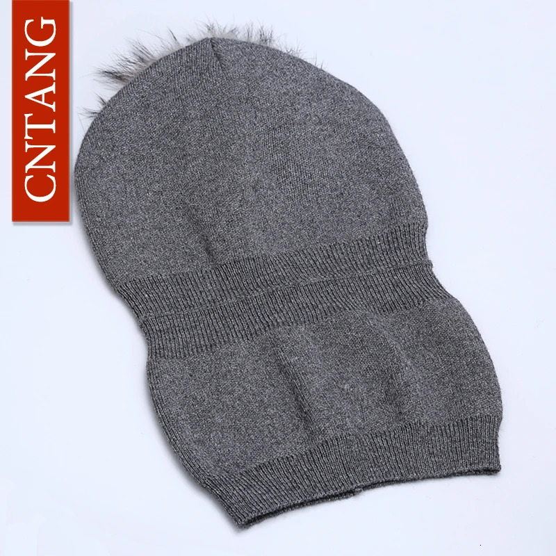 Autumn Winter Knitted Wool Hats For Women Fashion Pompon Beanies Fur Hat Female Warm Caps With Natural Genuine Raccoon Fur Cap 251029