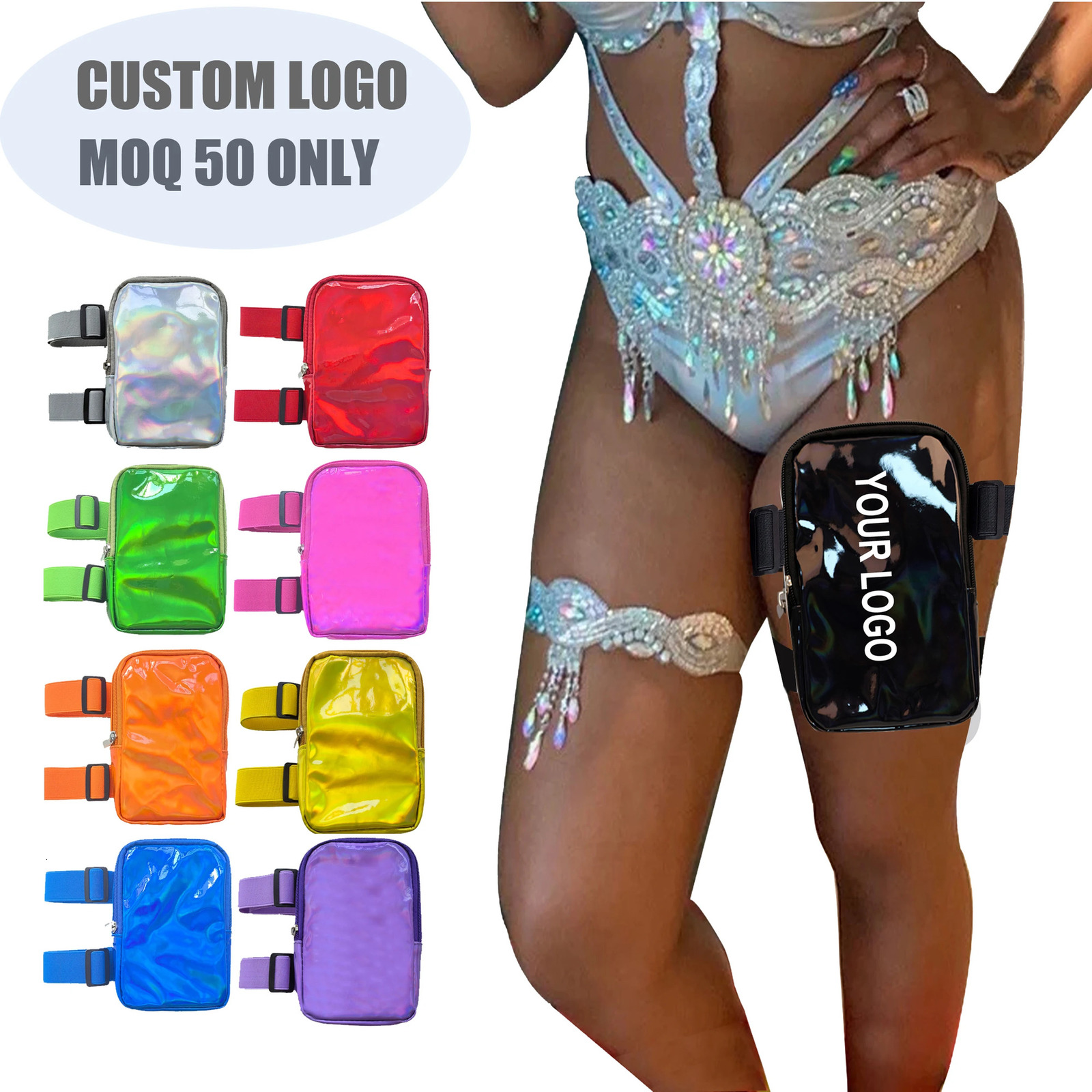 2025 Fashion Holographic Thigh Bag for Women Adjustables Straps High Quality PU Waist Pouch Leg Bag for Outdoor Cave Bag 251021