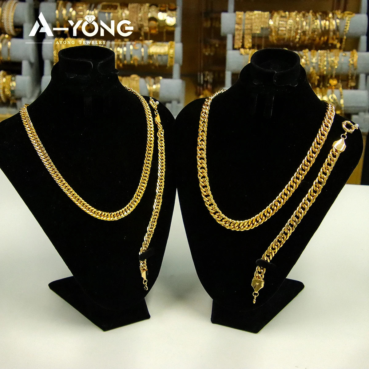 Saudi Gold Plated Necklace Bracelet 21k Italian Simple Cuban Chunky Chains Middle Eastern Dubai Women Event Party Jewelry 251028