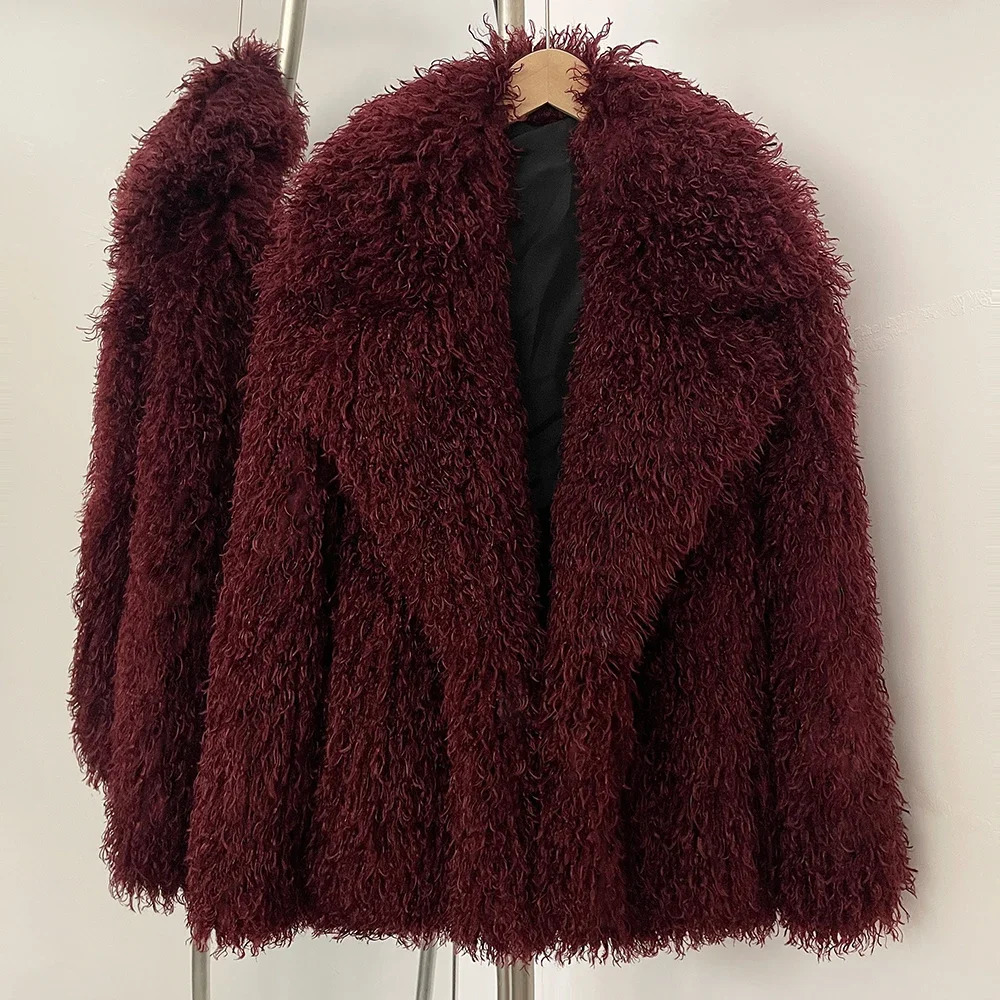 OFTBUY Fluffy Fur Women Fur Coat Ecofriendly in Winter Long Sleeve Warm Faux Fur Jacket Female Office Lady Chic Outerwear 251029