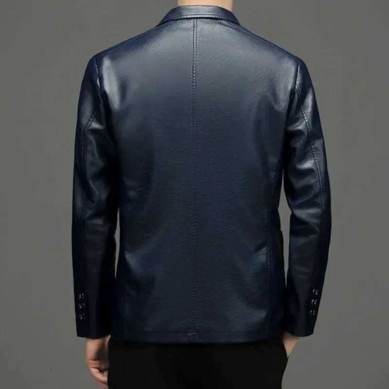 Spring and Autumn Highend Mens Fashionable Leather Jacket Waterproof and Windproof Mens Suit Leather JacketT251029