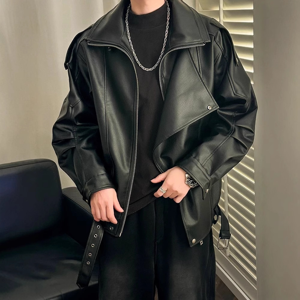 Spring And Autumn Youth American Designer Jacket Style High-end Cool Leather Jacket Coat Regular Casual Zipper Solid Color