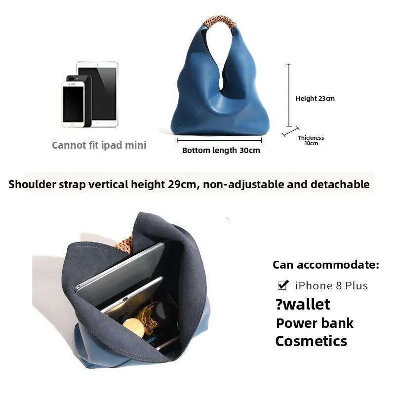 Large Capacity Light Leather Women's Commuter Underarm Handbill Shoulder Tote Bag