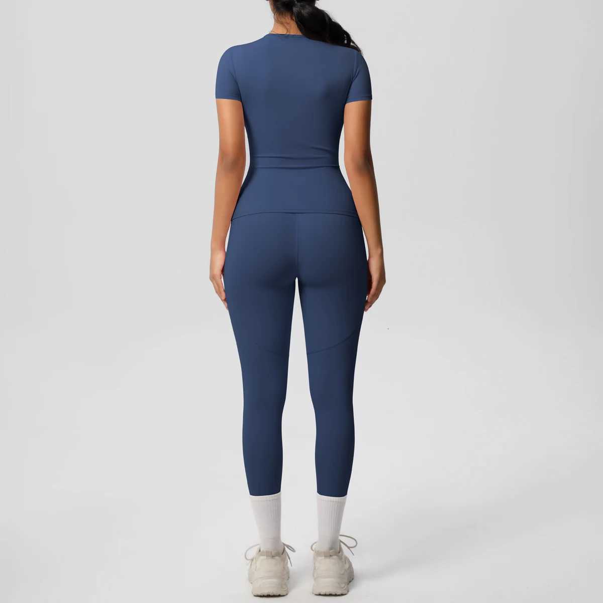 Women 2pcs Patchwork Sport Yoga Suit Womens Tracksuit Jacket Running Shirts Tummy Control Butt Lifting Gey PantsXJ251029