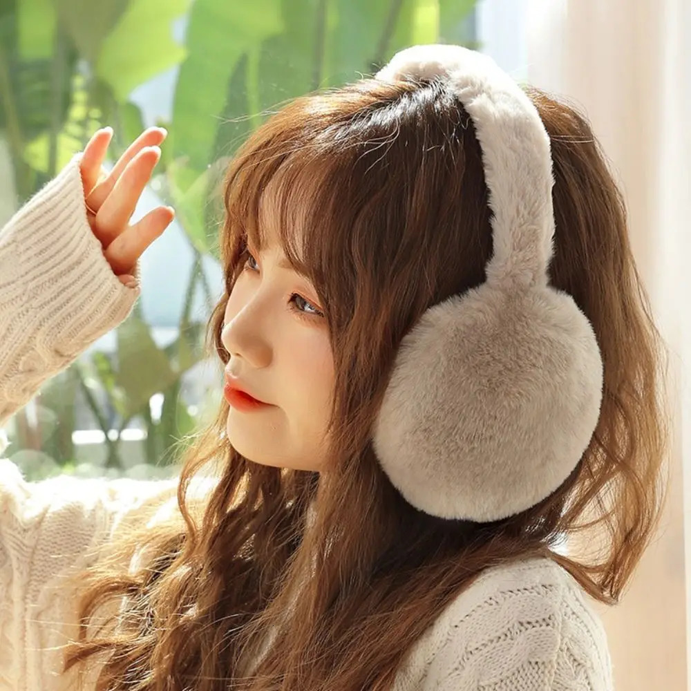 1PC Soft Plush Ear Warmer Winter Warm Earmuffs Solid Color Ear Cover Outdoor Cold Protection EarMuffs Folding Earflap Fashion i251029