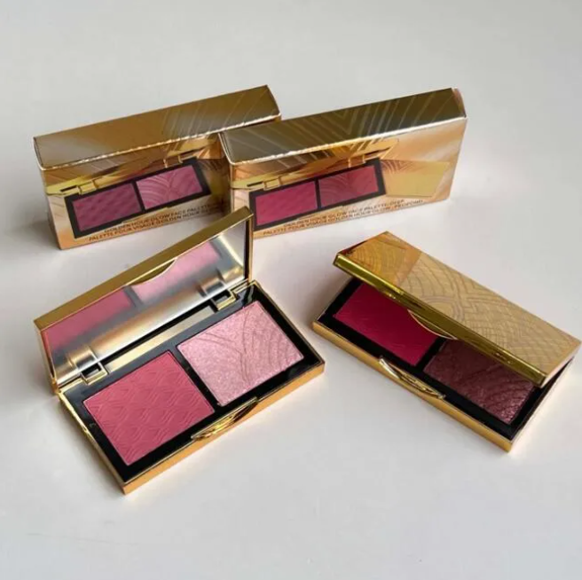 Face Blush Bronzers Highlighters GOLDEN HOUR GLOW FACE PALETTE 2 Colors MEDIUM DEEP 2*2g High Gloss Blush Cosmetics
