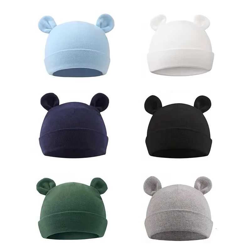 06M Newborn Baby Beanie Cute Baby Hat with Ears Cotton Stretch Boys Girls Warm Hat Baby Gift Bonnet Cap Hair Accessories251028