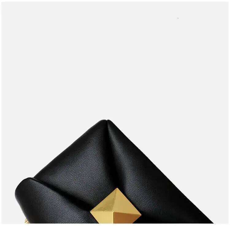 2026 Fashion Designer Genuine Pyramid rivetLeather Small Square Bag High Quality Cowhide Underarm Shoulder BagsSoft Lambskin, Gold Hardware, Chain Sho