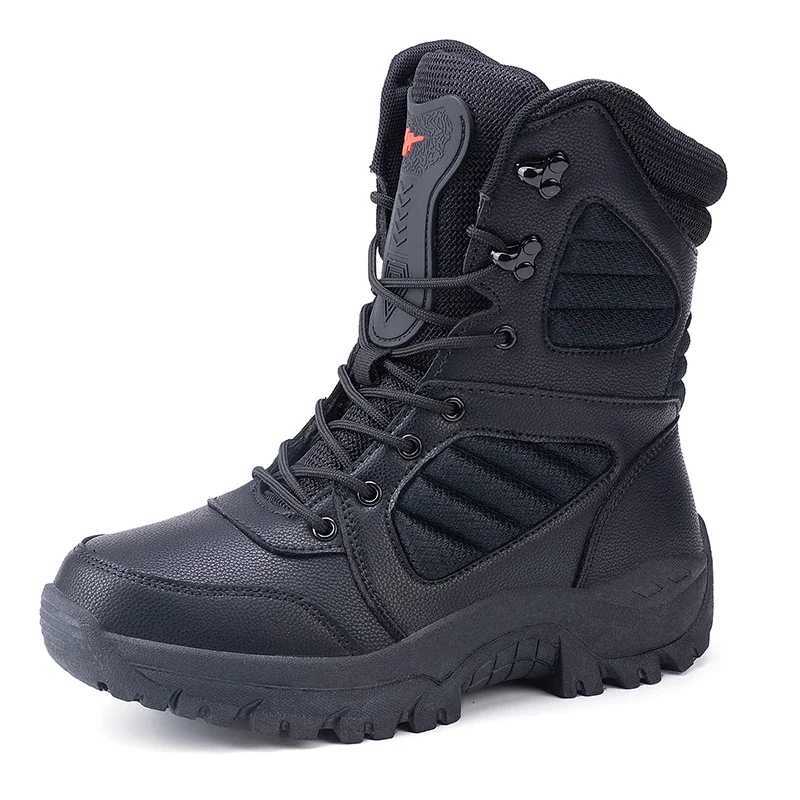 Mens Outdoor Tactical Boots Large Size HighTop Hiking Boots Wild Battle Boots Field Boots Mens Boots Mountain Climbing Boots Z251029