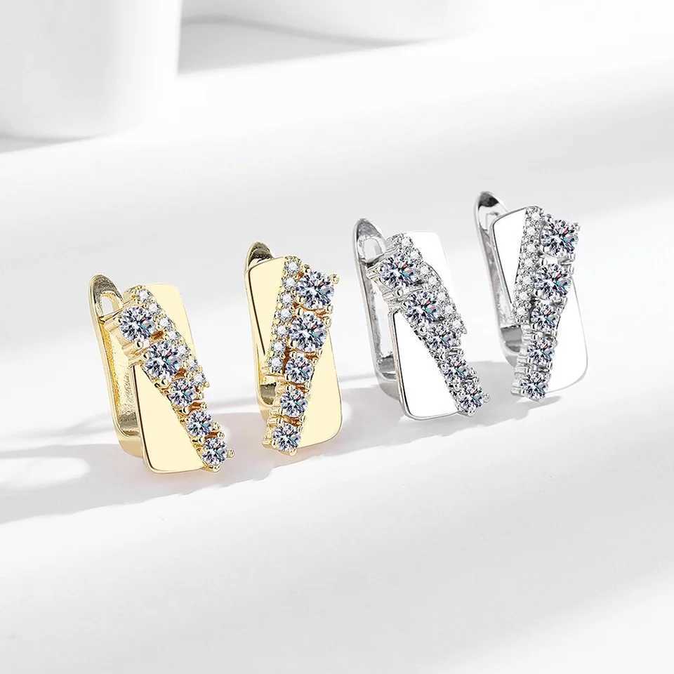 925 Sterling Silver Earrings Inlaid AAAAA Zircon Women Square Tennis Elegant Fashion Birthday Party Wedding Jewelry EarringsW251029