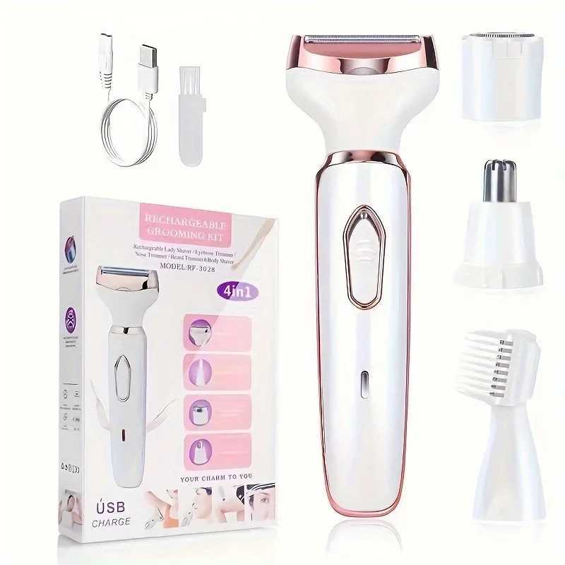 4 In 1 Electric Lady Shaver Body Hair Removal Epilator Painless Cordless Trimmer Razor Gifts For Women J251117