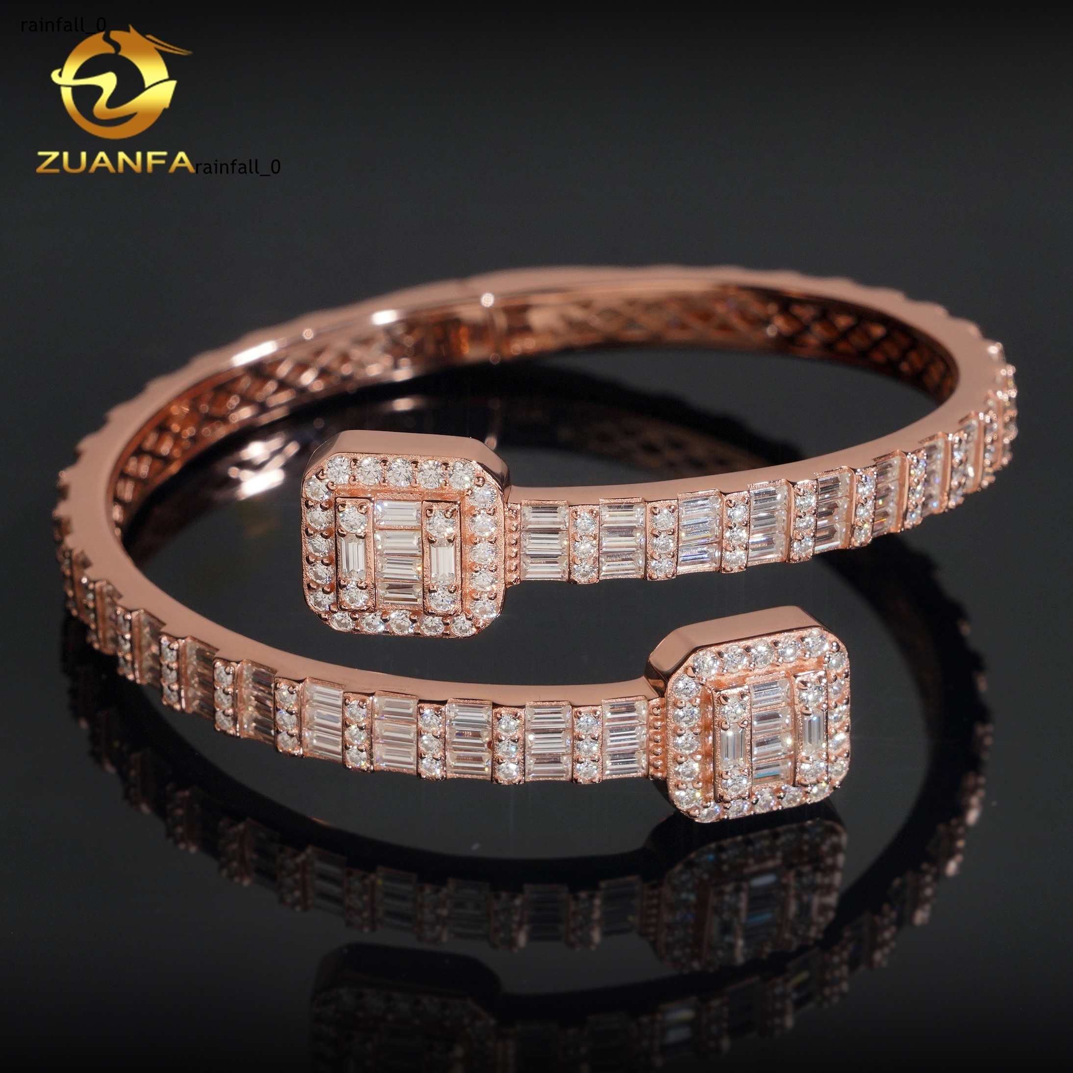 VVS Moissanite Diamond Fashion Men Jewelry 925 Silver Iced Out Hip Hop Jewelry Bracelet Bangle Men