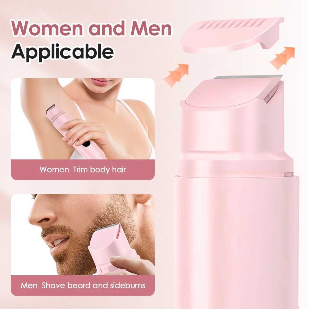Electric Epilator 2In1 Double Head For Bikini Leg Womens Cordless Shaver Painless Body Hair Removal Waterproof Hair Trimmer J251117