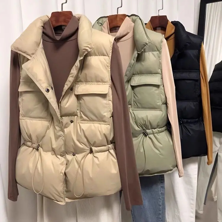 Hit Very Warm Vest Jackets Female Winter 2025 Coats Feather Sleeveless Vests Down Jacket for Women Coat Ultra Light Black 251029