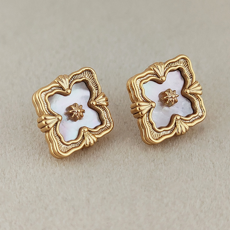 Earrings for women S925 Silver Needle Unique Light Luxury Advanced Geometric Shell Earrings free shipping birthday gift Luxury earrings diamond earrin