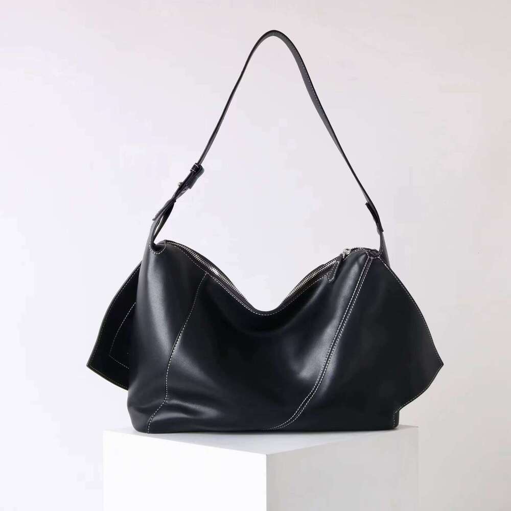 Two-Layer Cowhide Tote New Design Personalized Fashion Large Capacity Crossbody Slack Feeling Women's Shoulder Bag Suotong1029