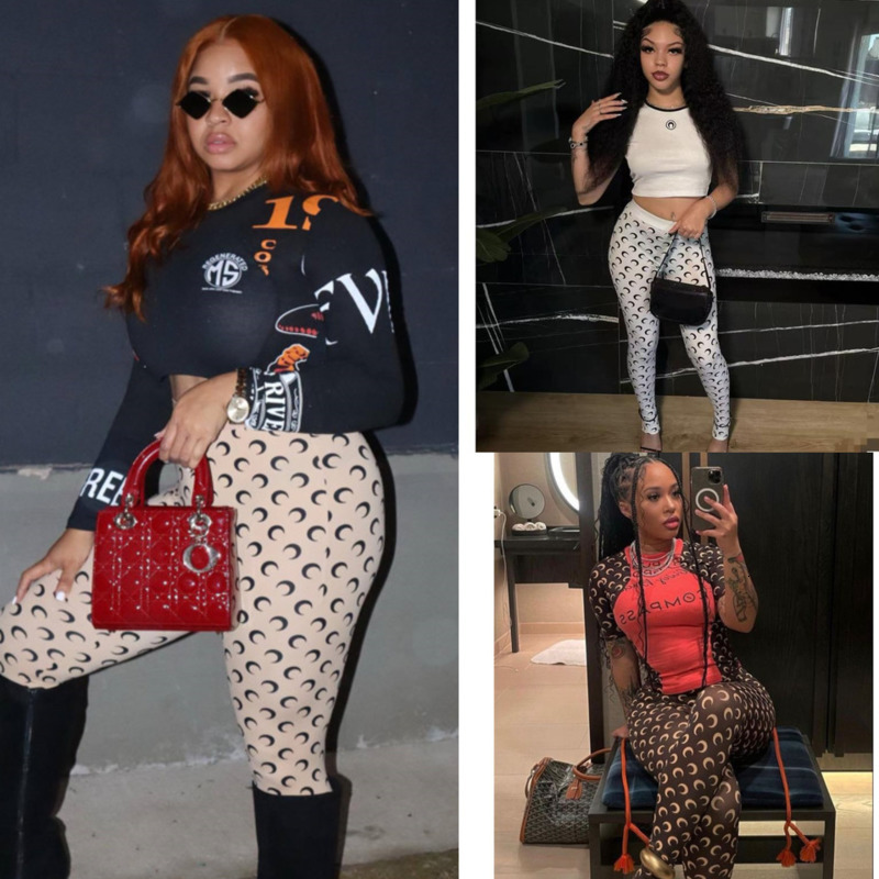 Designer Womens Tracksuits Fashion Sexy Clubwear Two Piece Set Elastic Tight Printed Top And Leggings Shorts Sets Casual Suit