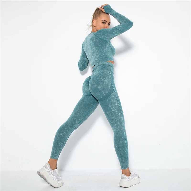 Women Seamless Yoga Set Fitness Sports Suits Gym Clothing Long Sleeve Crop Top Shirts High Waist Running Leggings Workout PantsXJ251029