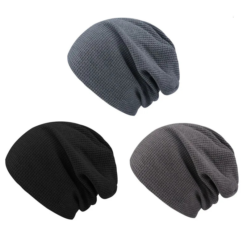 Solid Color Baggy Beanie for Men Women Autumn Winter Keep Warm Knitted Hat Unisex Hip Hop Bonnet Punk Pullover Cap y2k 251029
