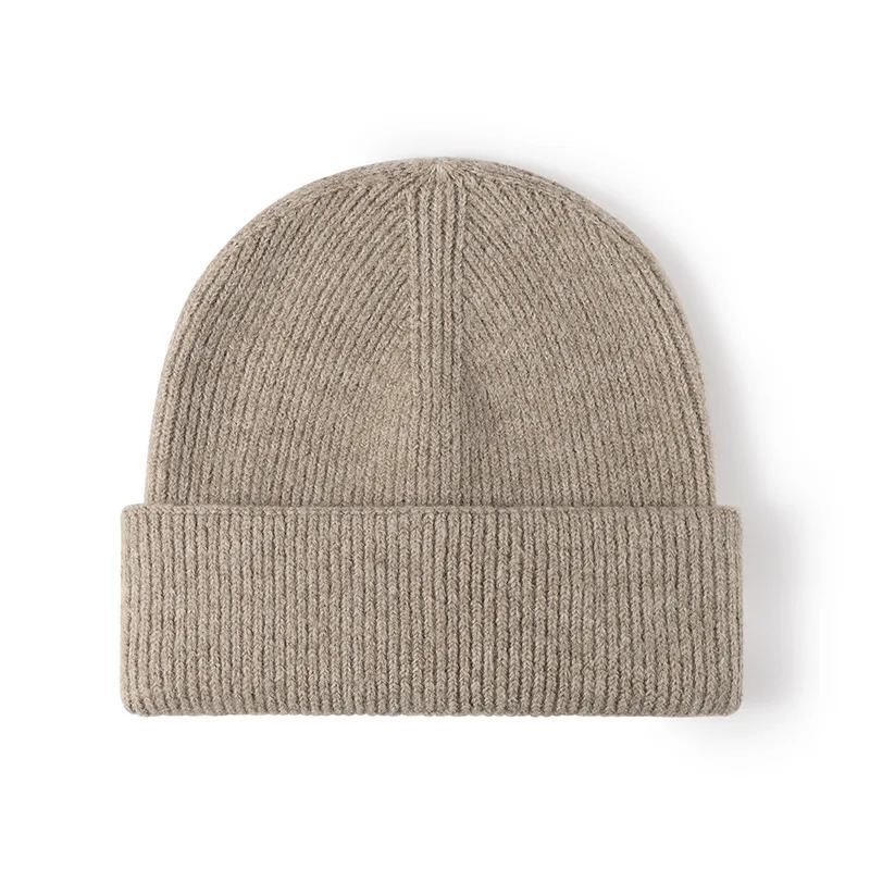 Unisex Big Head Wool Hat Autumn Winter Warm Knitted Cap with Ear Protection Fashion Monochrome Double FlangedCold Weather 251013