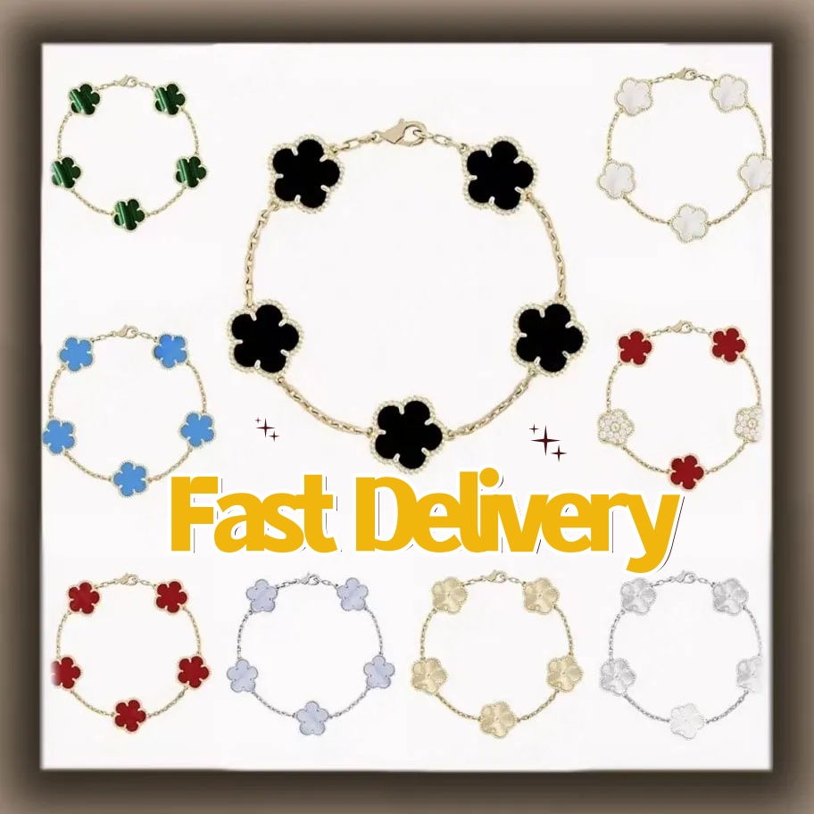 bracelet designer bracelet for women classic charm jewelry mother of pearl moissanite white black red bracelet for men jewlery woman diamond bracelet fast shipping