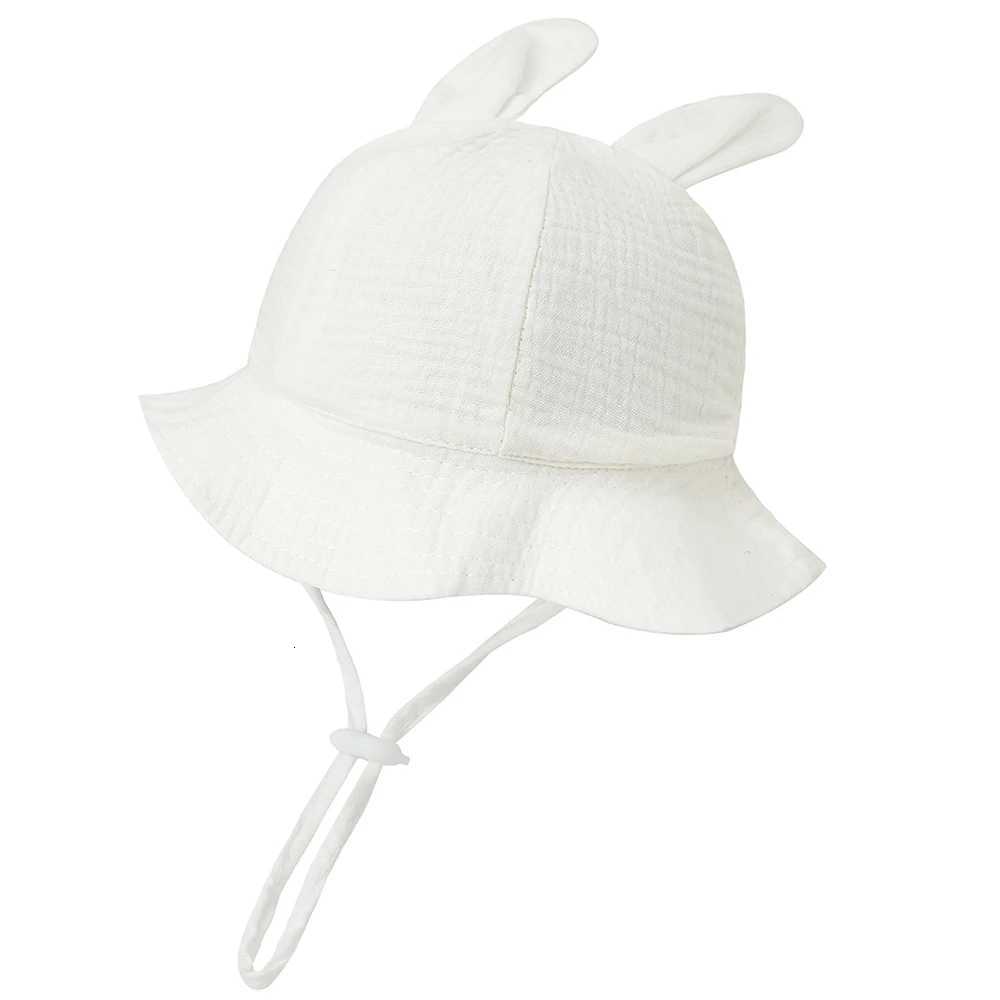 Cute Rabbit Baby Bucket Hat With Ears Boy Girl Cotton Kids Sun Hat Outdoor Summer Autumn Child Panama Cap Infant Fisherman Hat251028
