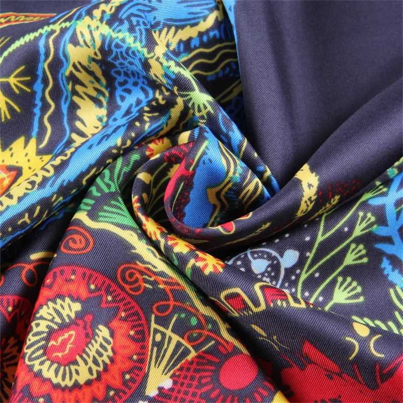 POBING Silk Scarf Women Large Shawls Money Tree Print Stoles Square Bandana Luxury Kerchief Hijab Female Foulards 130CMW251029