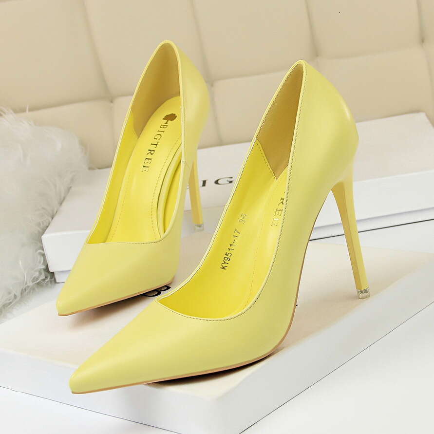 Korean Style Elegant Designer Shoe Women's Trendy Simple Slimming Stiletto Super High Heels Pointed Toe Shallow Mouth Sexy Single Shoes