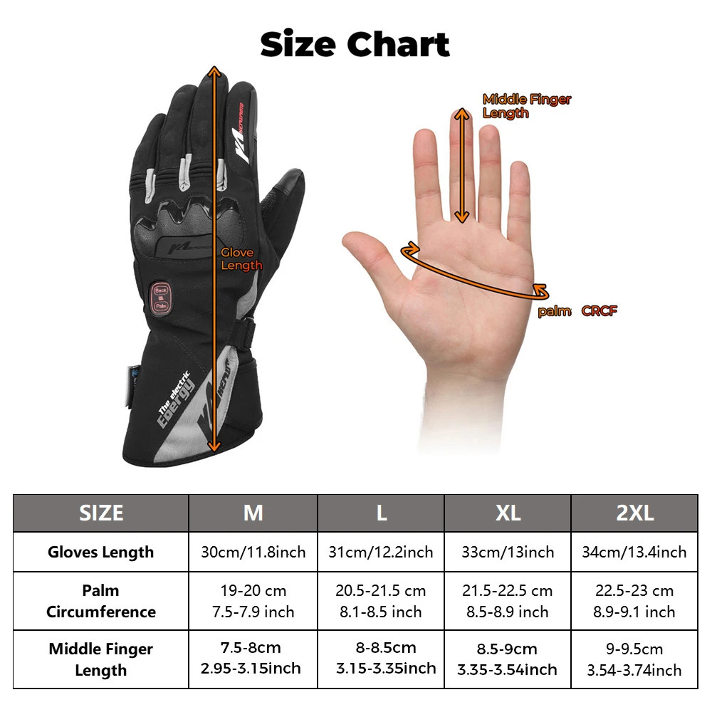 KEMIMOTO Heated Gloves Motorcycle Winter Moto Warm Waterproof Rechargeable Heating Thermal For Snowmobile 251013