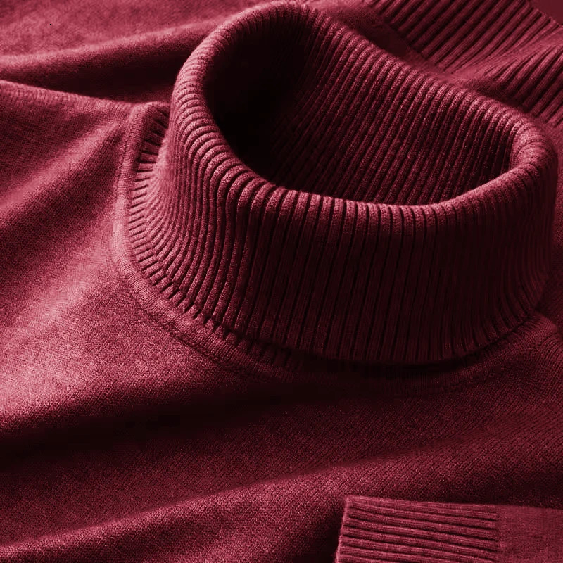 Mens Knitted Sweaters Solid Color Turtleneck Breathable Pullovers Warm Outdoor Basic Streetwear autumn Business Tops 251029