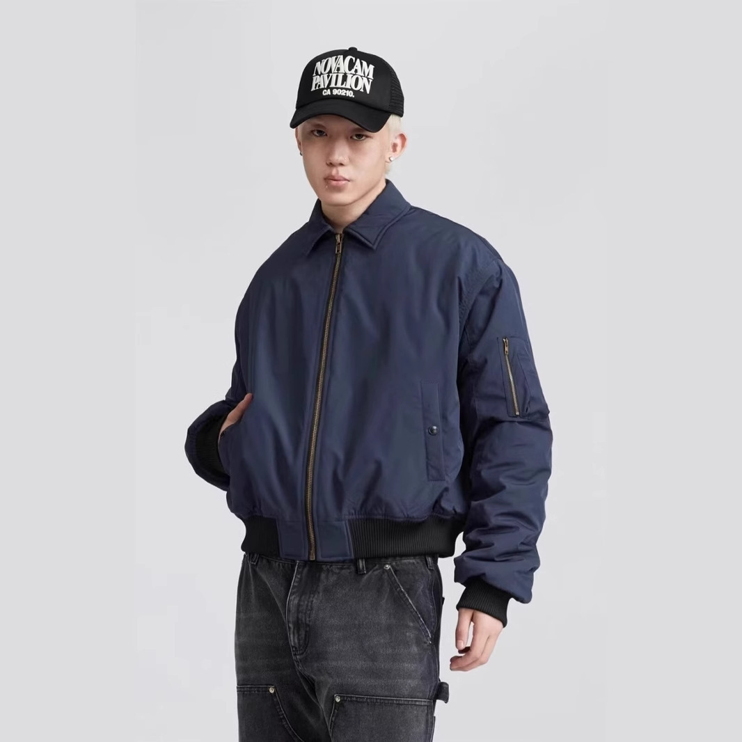 American Style Vibe Turn-down Collar Flight Jacket Men's Spring And Autumn New Trendy Brand Designer Jacket Casual Versatile Coat Top