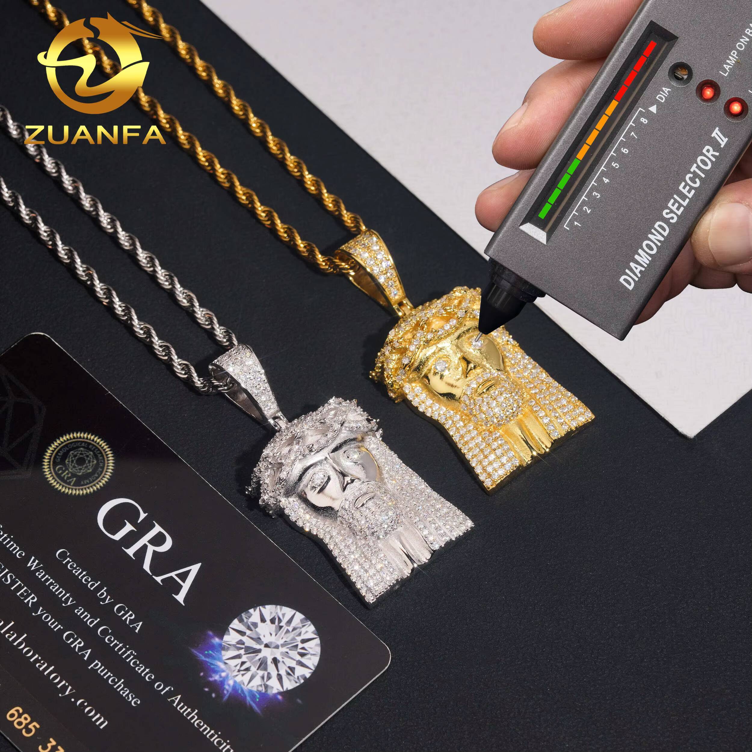 Affordable Moissanite Jesus Piece Iced Out Jewelry Rapper Custom Moissanite Pendant Jesus Pendant Pass Diamond Tester