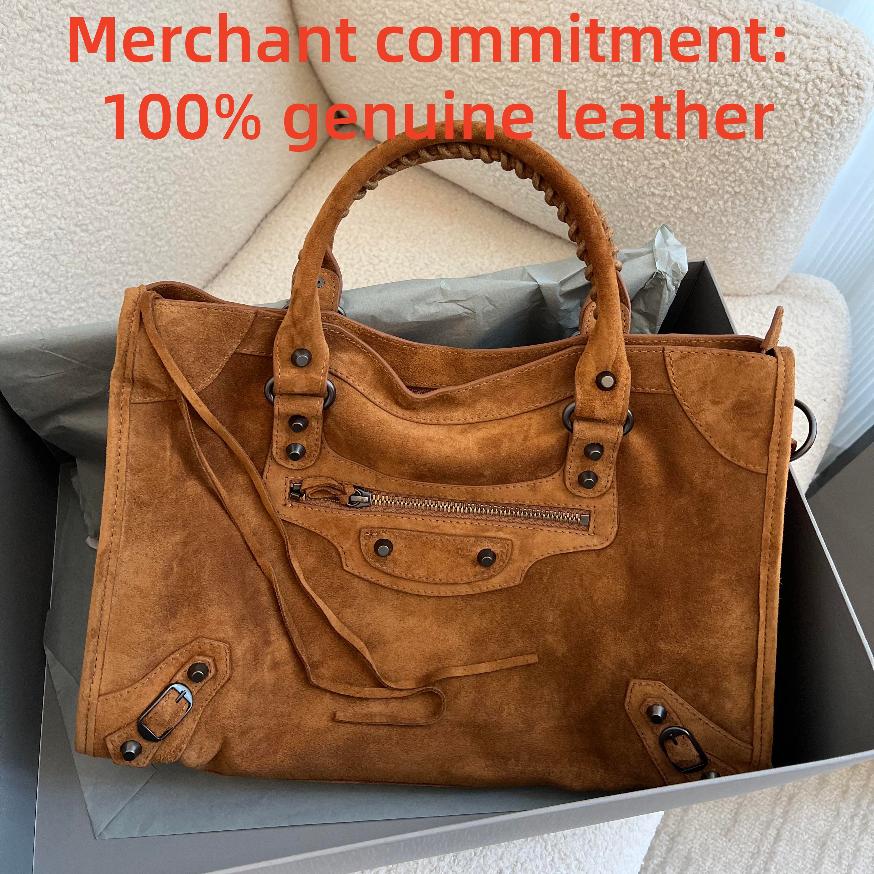 Genuine leather Luxury Designer bags Fashion handbags LE CITY tote bag handbags Rivet Motorcycle bag Womens mens suede Shoulder bag Genuine leather crossbody bag