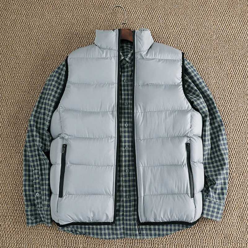 Down Padded Vest for Men Slim Fit Stand Collar Sleeveless Puffer Jackets Autumn Winter Casual Waistcoat Outwear Mens Warm Coat W251029