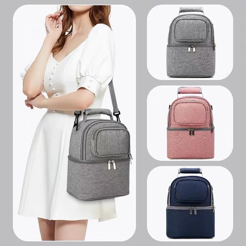 Large Capacity Portable Lunch Bag Picnic School Food Lunch Bag Insulation Material Fresh Cooler Handbag with Lunch Bag 251029