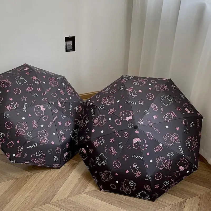 Sanrio Sanrio Umbrella Sunshade Umbrella One Click Open and Close Sunscreen Uv Protection Thickened Hello Kitty Sunshade Umbrella L251029