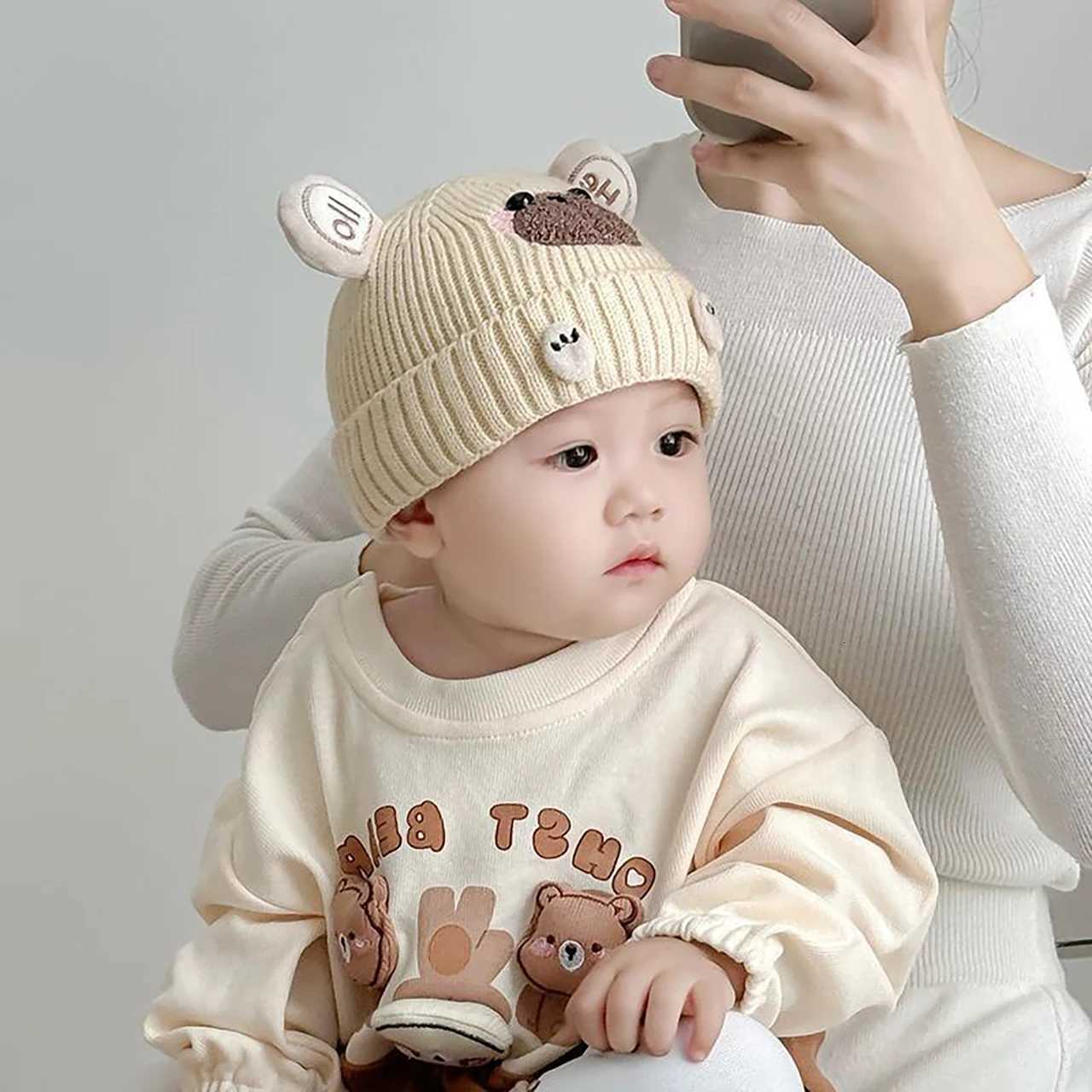 Liner Velvet Beanie For Baby Winter Warm Pullover Cap Cute Cartoon Newborn Woolen Bonnet 01year Boys Girls Children Knitted Hat251028
