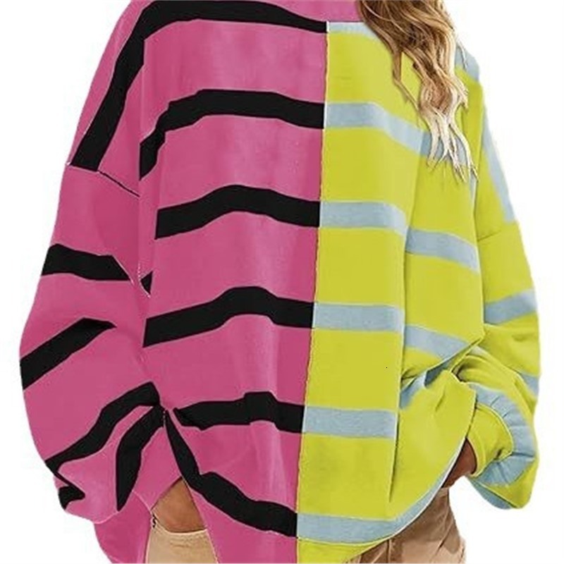 Designer hot selling European and American autumn and winter new striped knitted long sleeved women's sportswear