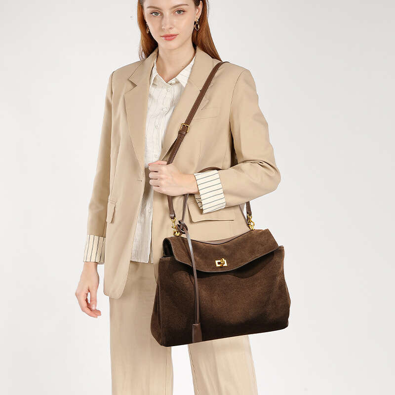 Genuine Leather Bag Suede High End Underarm Women Niche Handbag New Large Capacity Genuine Leather Tote Bag For Women