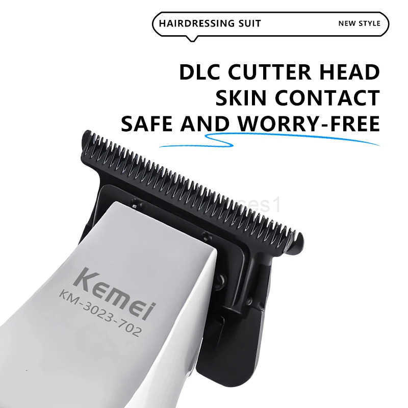 Kemei 3023702 Zero Gapped Cordless Hair Trimmer Professional Hair Clipper Men Barber Rechargeable Finish Hair Citing Machine Z251029