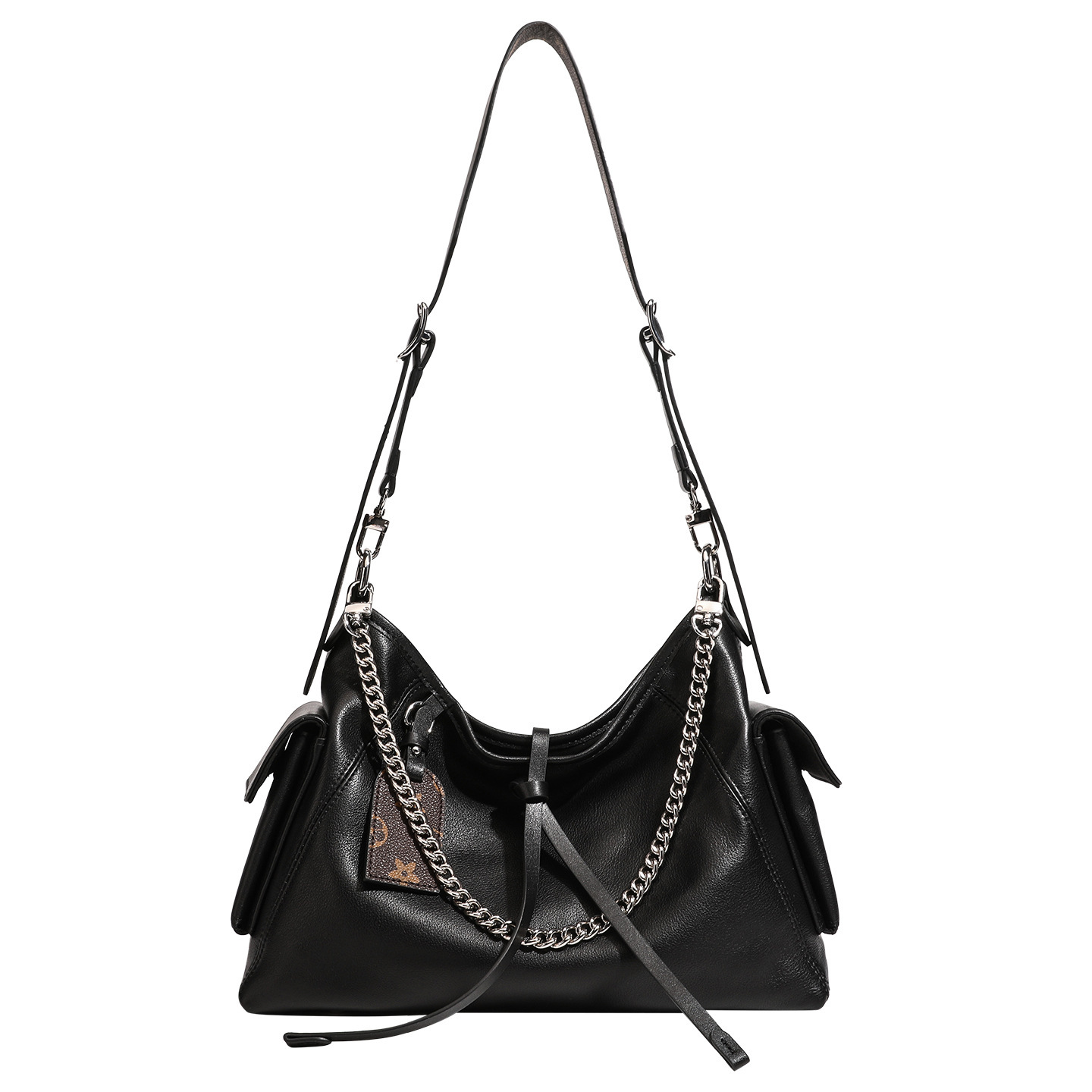 Designer leather crossbody bag, large capacity chain commuting bag, new fashionable single shoulder crossbody bag